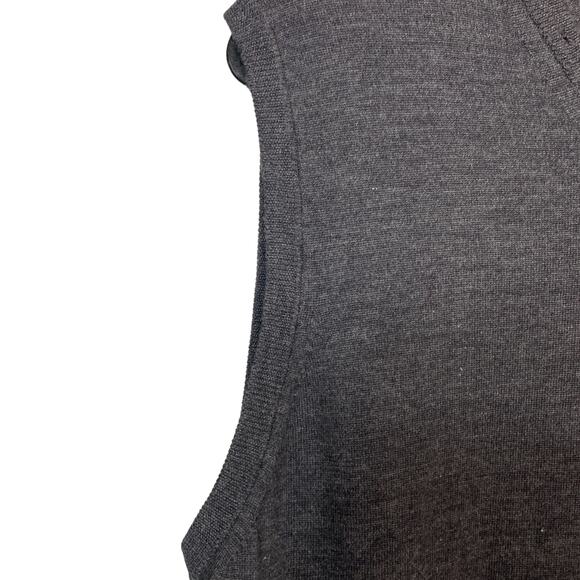 VALDA Toscano Charcoal Gray Wool Men's Sweater Vest XL Preppy Grandpacore Italy - Picture 4 of 16